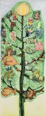 Tree of Light by Gerard Dillon, collage and mixed media on board, offered Apr 2021