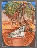 Brian Bourke Hrha Irish, Skull in the Olive Grove