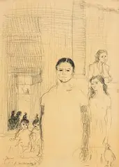Paul Hogarth, Durban, 1956, pencil drawing