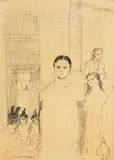 Paul Hogarth, Durban, 1956, pencil drawing
