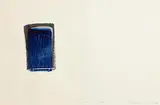 Ciarán Lennon, Blue on Grey Lens, 2007, acrylic paint on acrylic sheet on copper with mesh on paint