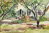 Kenneth Webb, Summer in the Garden, watercolour on paper