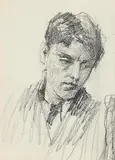 Portrait of William Butler Yeats by John Butler Yeats, pencil on paper, sold Apr 2021