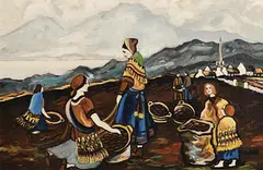 Markey Robinson, The Potato Harvest, oil on canvas