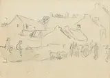 Market Day, Sligo by Jack Butler Yeats, watercolour and pencil, sold Mar 2021