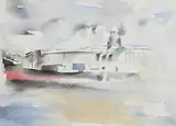 Liffey at the Customs House (1992) (W1146) by Louis le Brocquy, watercolour, sold Mar 2021