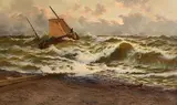 Thomas Rose Miles, Stormy Morning, Deal, oil on canvas
