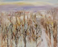 Richard Kingston, Winter Scene, Co. Wicklow, 1996, oil on board