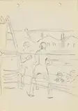 The Boxing Match by Jack Butler Yeats, pencil drawing, sold Mar 2021