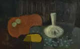 Blue Table by Arthur Armstrong, oil on board, sold Mar 2021