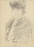 Elegant Lady by John Butler Yeats, 1916, pencil drawing, offered Mar 2021