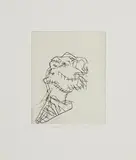 Frank Auerbach German-British, Reclining Head of Julia, 1998, etching - H.C. number 1 from an edition of 2 aside from an edition of 35