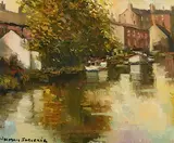 Grand Canal, Dublin by Norman J. McCaig, oil on board, sold Mar 2021