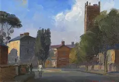 Niccola d'Ardia Caracciolo, Irishtown, 1989, oil on canvas board