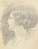William Conor, Portrait of Sophia Rosamund Praeger, 1930, pencil drawing
