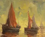 Patrick Copperwhite, Soft Winds, Galway Bay, oil on canvas board