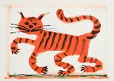 Neil Shawcross, Ginger Cat, acrylic on paper