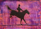 Ross Wilson, Horse and Rider, mixed media on board