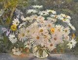 Geraldine M. O'Brien, Wild Flowers on the Windowsill, oil on canvas
