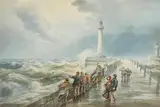 Edward Duncan British, Going to the Rescue, watercolour