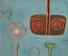 Henry Cliffe, Standing Figures, gouache