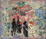 John Kingerlee, Three Figures, oil on canvas
