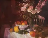 Philip Craig Canadian, Still Life with Peaches and Pears, 1995, oil on canvas