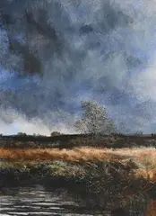 Near the Lake by Bernard Reynolds, 1992, oil on board, sold Mar 2021