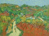 Afternoon in the Olive Grove by Desmond Carrick, oil on canvas board, sold Jan 2021