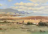 Cottages in Landscape, West of Ireland by Maurice Canning Wilks, oil on canvas, sold Jan 2021