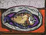 Basil Rakoczi, Still Life - Fish, oil on paper