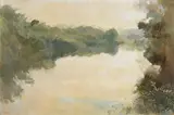 Tom Carr, River Lagan, 1977, oil on canvas laid on board