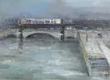 Peter Pearson, At Butt Bridge, Dublin, 2005, oil on board