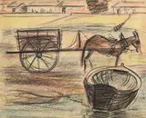 Norah McGuinness, Collecting the Catch, oil pastel