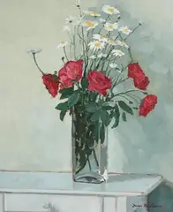 James McKeown, White Table with Flowers, 1998, oil on canvas