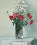 James McKeown, White Table with Flowers, 1998, oil on canvas