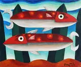 Into the Deep Blue by Graham Knuttel, oil on canvas, sold Jan 2021