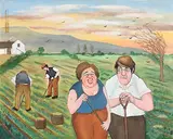 The Garden Where the Praties Grow, Ballymacaw by John Schwatschke, oil on canvas, sold Jan 2021