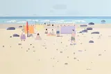 Sasha Harding British, Day at the Beach, oil on canvas