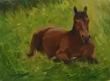 The Resting Mare by James English, oil on canvas, sold Jan 2021