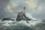 Neville Henderson, Fastnet Rock, 1984, oil on board