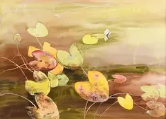 Clare Cryan, Waterlilies, Lough Fada, 1989, watercolour