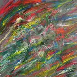 Michael Flatley, The Fantasy, acrylic on marley