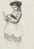 John Butler Yeats, Child Reading (most likely a depiction of Susan 'Lily' Yeats or Elizabeth 'Lolly' Yeats)