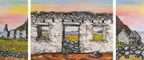 John Verling, West Cork Ruins, 2004, triptych oil on board