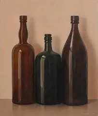 Three Bottles by Comhghall Casey, 2009, oil on linen, sold Nov 2020