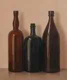 Comhghall Casey, Three Bottles, 2009, oil on linen