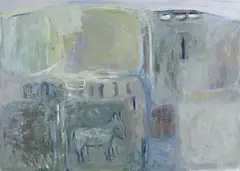Donkey by Anita Shelbourne, acrylic on paper, sold Nov 2020