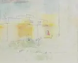 Michael Scott, Morocco, 1981, ink and wash
