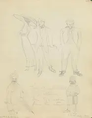 Inhabitants of Dublin by Seán Keating, 1910, pencil drawing, sold Nov 2020